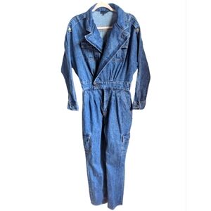 JLUXLABEL Contemporary Light Wash Jeans Cotton Boiler Suit Jumpsuit Size Medium